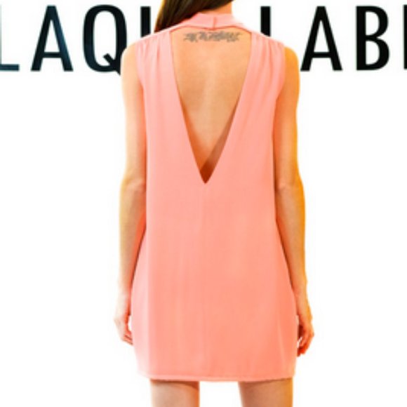 Blaque Label V-Back Coral Spring Dress - Picture 2 of 2